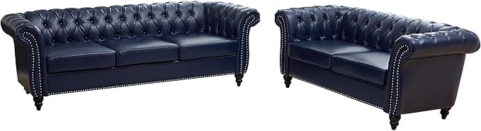 QHITTY 2 Piece Living Room Set, Sectional Chesterfield Sofa Contemporary - Image 9