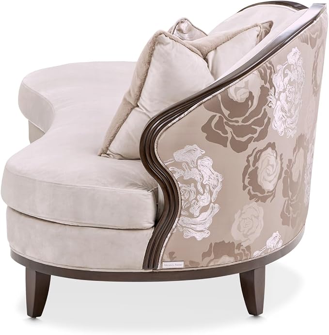MICHAEL AMINI Camellia Field Asymmetrical Velvet Sofa in Porcini/Warm Pecan - Image 7
