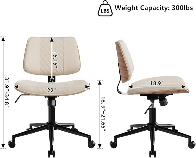 Modern Armless Office Chair - Image 2