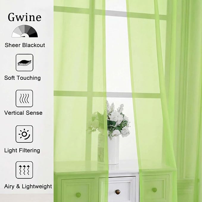 Gwine Sheer Curtains 72 Inch Length - Image 4