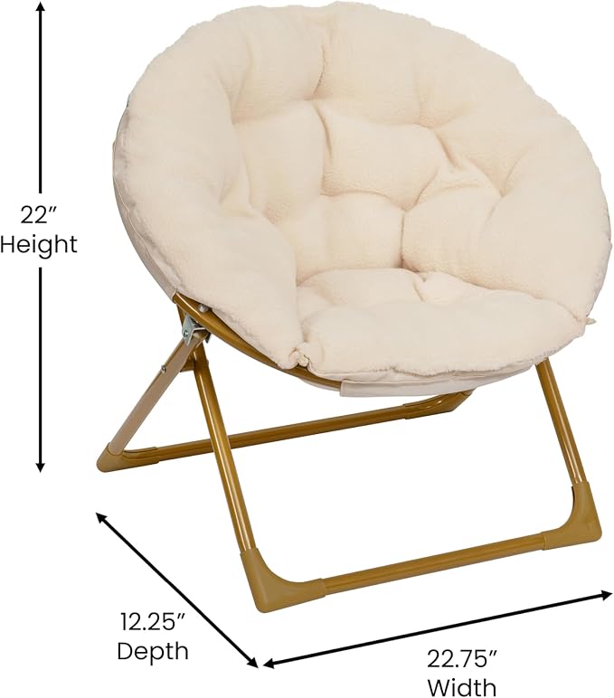 Flash Furniture Gwen Kids Cozy Mini Folding Saucer Chair - Image 3