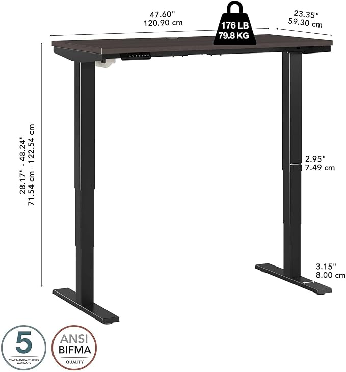 Bush Business Furniture 48-inch Electric Height Adjustable Standing Desk - Image 7