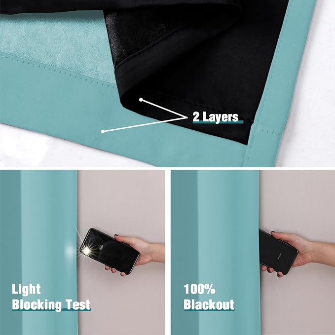ChrisDowa 100% Blackout Curtains 72 inch Long - Image 4