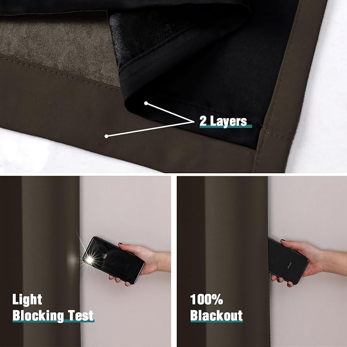 ChrisDowa 100% Blackout Curtains 63 inch Long - Image 4