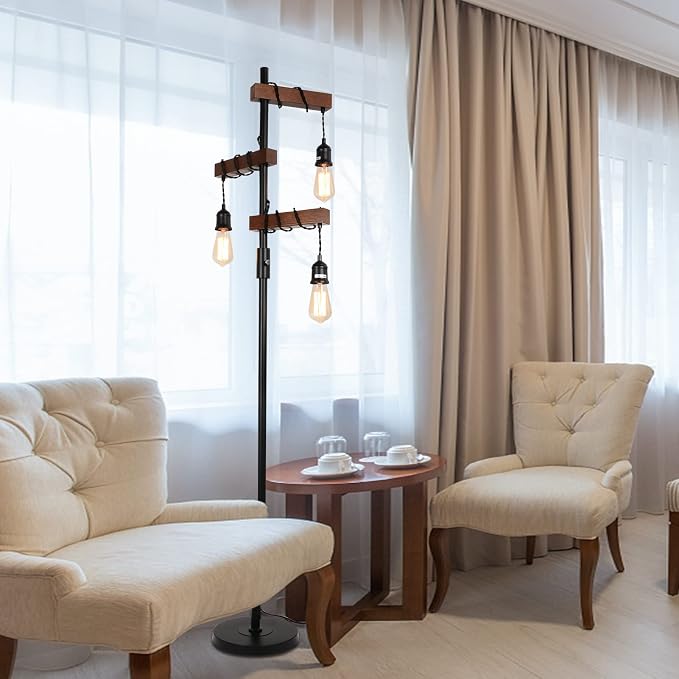 Dimmable Industrial Floor Lamp, Farmhouse Tree Floor Lamp, 68 Inch 3 Lights - Image 8