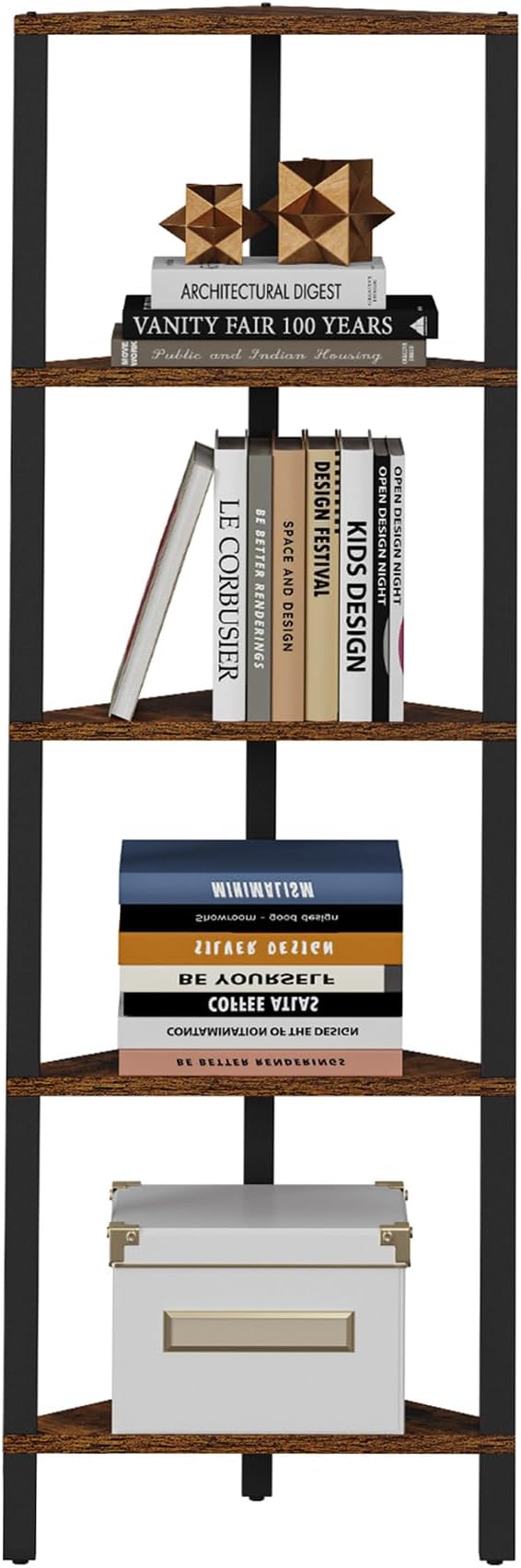 TUTOTAK Corner Shelf, 5-Tier Corner Bookshelf - Image 7