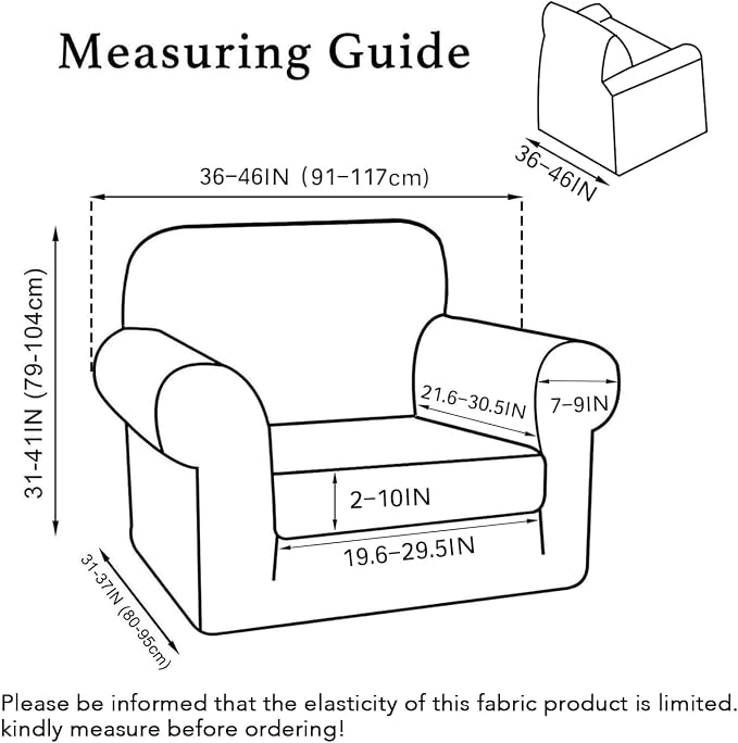 Turquoize 2 Piece Chair Covers for Living Room Armchair Cover Armchair - Image 2