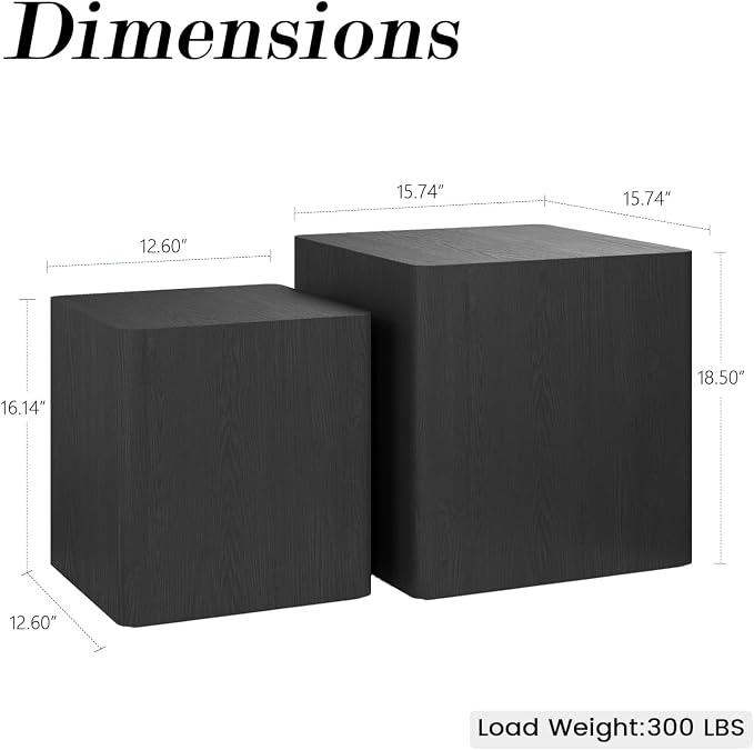 Nesting Coffee Table Set of 2, Modern Coffee Table and End Table Sets, Small - Image 2