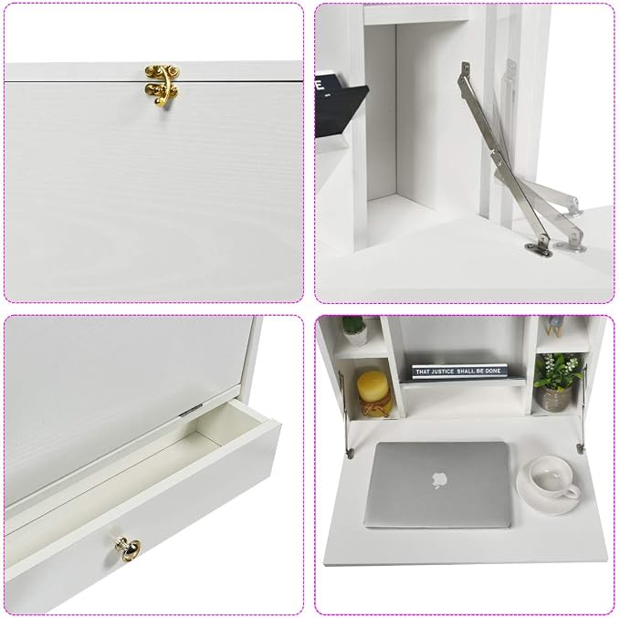 WATERJOY Small Wall Foldable Hideaway Storage Cabinets - Image 7