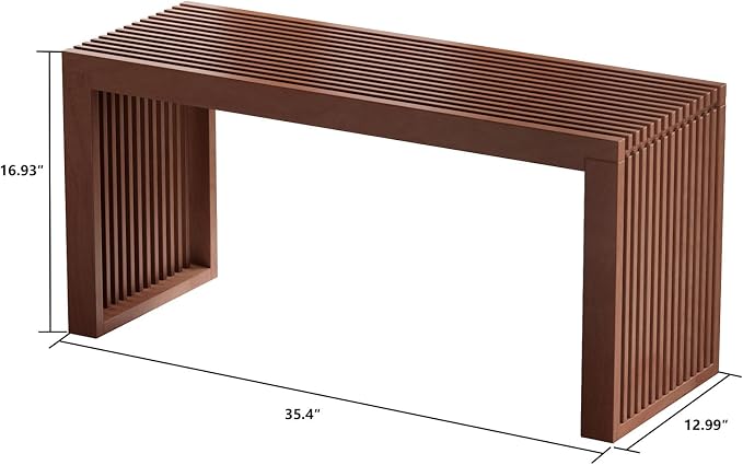 Bamboo Indoor Long Dining Bench, Outdoor Modern Wood Benches 35 Inch Bamboo - Image 3