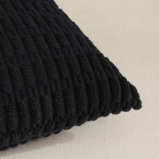 Fancy Homi 4 Packs Boho Black Decorative Throw Pillow Covers 12x24 Inch - Image 4