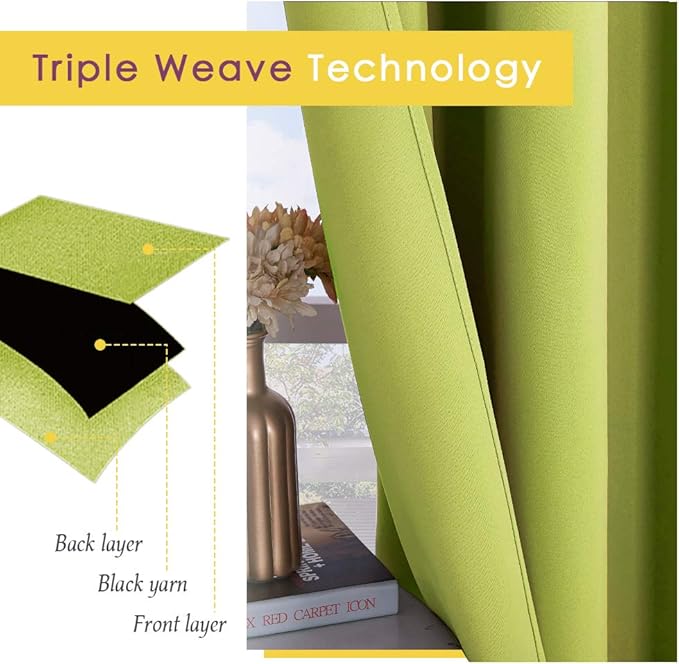 NICETOWN Bedroom Curtains Blackout Drapery Panels, 2 Panels, 70 x 72 inches - Image 3