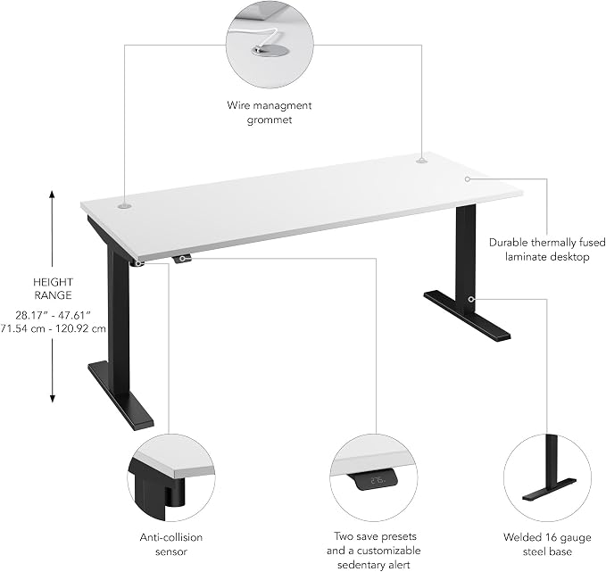 Bush Business Furniture 72-inch Electric Height Adjustable Standing Desk - Image 3