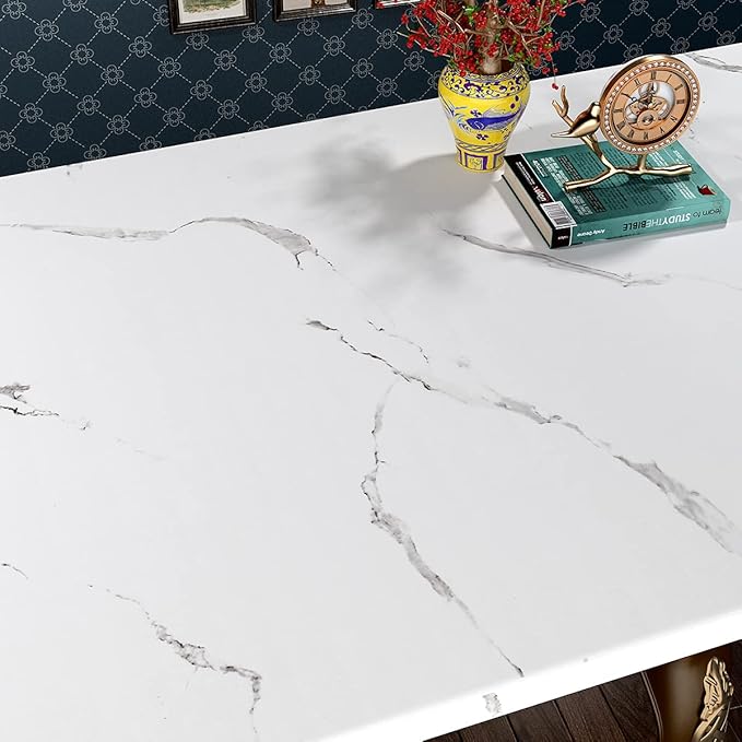 FunStick 24" x 200" Matte Peel and Stick Countertops White Marble Contact Paper by FunStick
