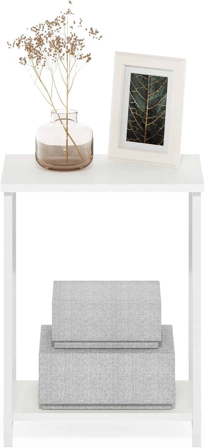 Furinno Simplistic Side Table, 2-Tier Metal Frame Modern End Table - Image 5