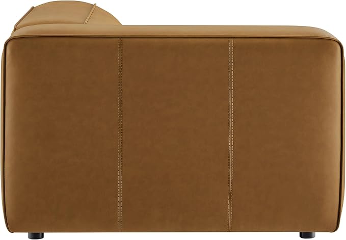 Modway Auren Vegan Leather Left Modular Armchair in Camel - Image 6