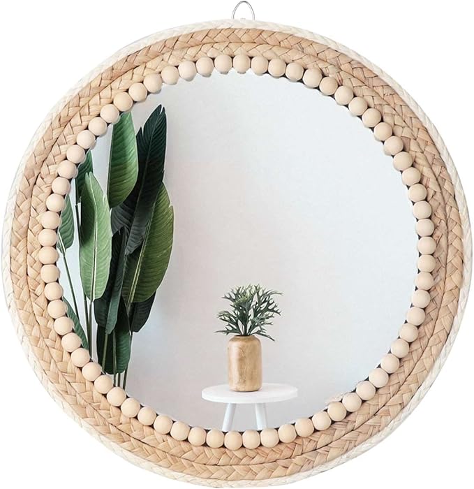 Poeme Boho Wall Mounted Round Mirror by Unknown