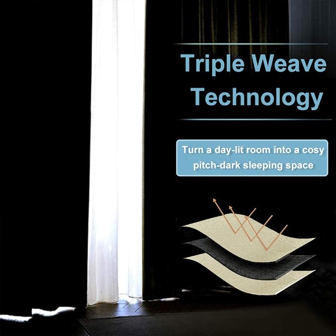 RYB HOME Short Curtains for Bedroom, Room Darkening Insulated Summer Heat Light - Image 3