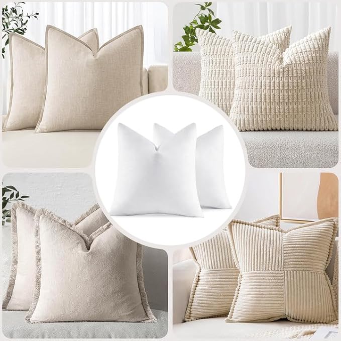 MIULEE 22x22 Pillow Inserts, Decorative Fluffy Throw Pillow Inserts Cotton - Image 7