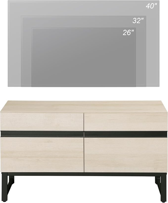 WAMPAT Modern TV Stand for 26-40 Inch TVs, Wood Entertainment Center - Image 4