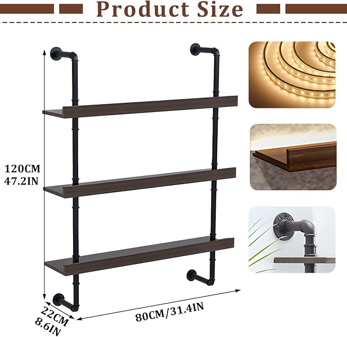 Wall Mounted Solid Wood Wine Rack, Large Wine Rack - Image 2