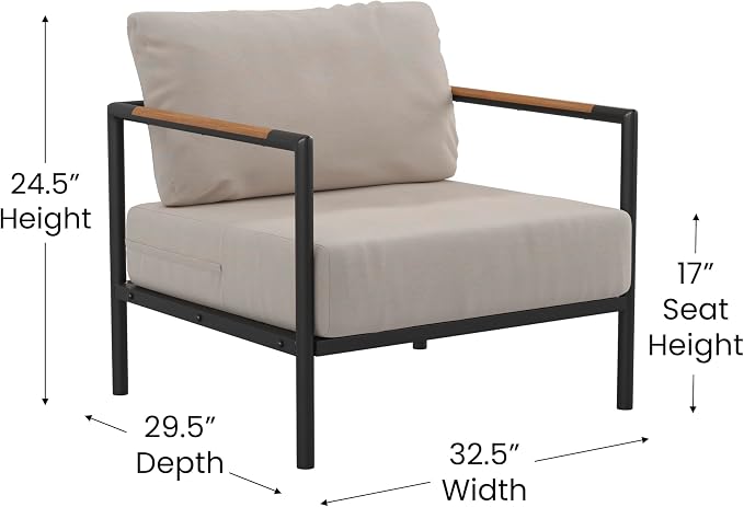 Flash Furniture Lea Indoor/Outdoor Patio Chair - Image 3
