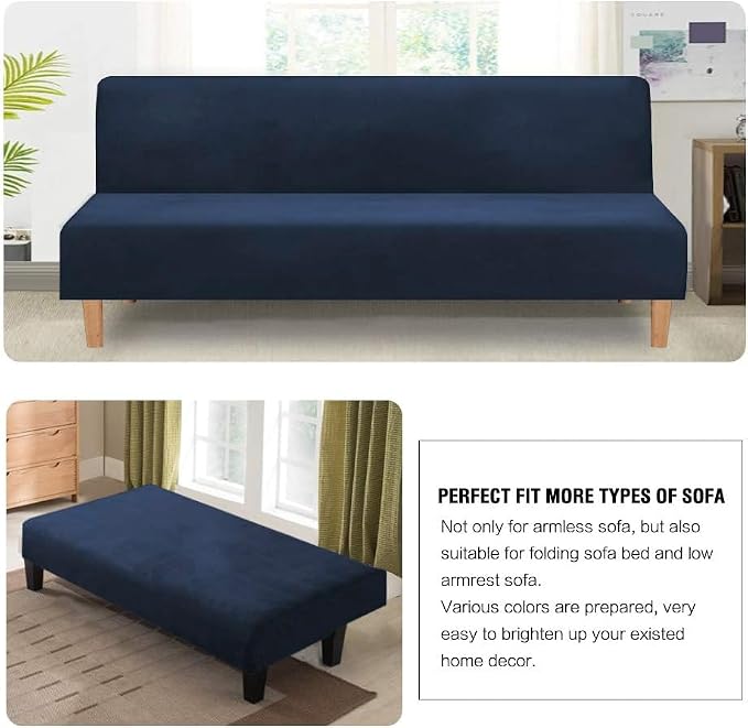 H.VERSAILTEX Real Velvet Futon Cover Armless Sofa Covers Sofa Bed Covers - Image 5