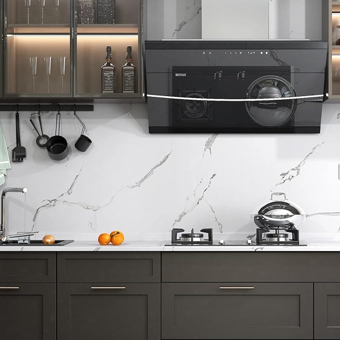 FunStick 24" x 200" Matte Peel and Stick Countertops White Marble Contact Paper - Image 5