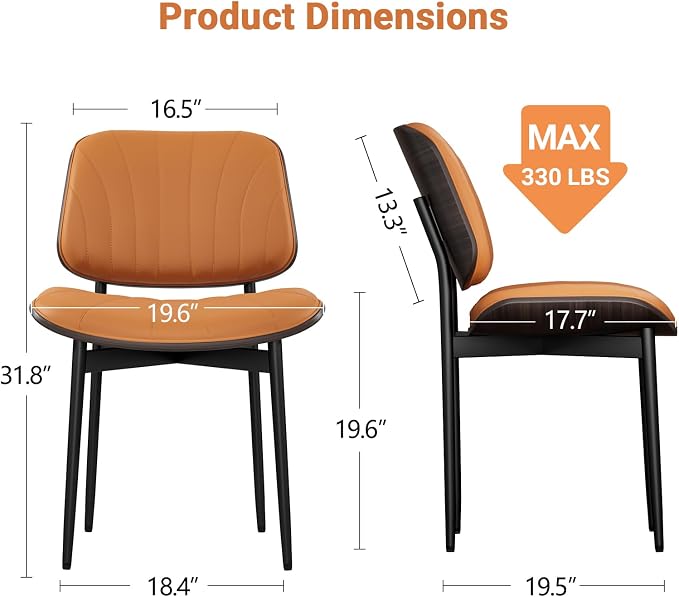 YaFiti Dining Chairs Set of 6, Mid Century Modern Dining Room and Kitchen Chairs - Image 2