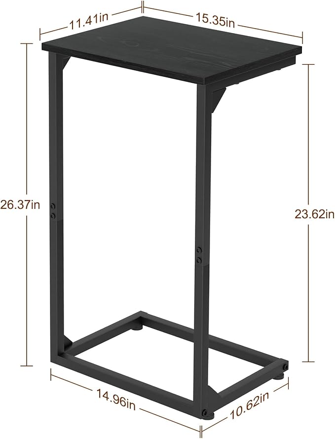 AMHANCIBLE C Shaped End Tables Set of 2, Couch Side Tables that Slide Under Sofa - Image 3