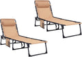 Patio Lounge Chair 2 PCS Folding Chaise Bed by Unknown
