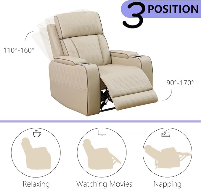 Power Recliner Sofa Set, Living Room Furniture Sets, Leather Reclining Sofa Set - Image 6