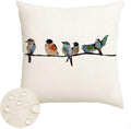 RABUSOFA Outdoor Pillow Covers Waterproof 18x18 Inch, Outdoor Bird Lumbar Throw by RABUSOFA