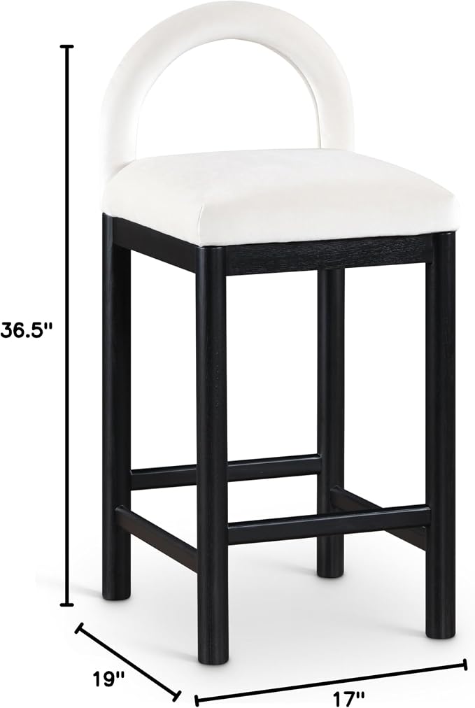 Meridian Furniture 11035Cream-C Conrad Collection Art Deco Counter Stool - Image 3