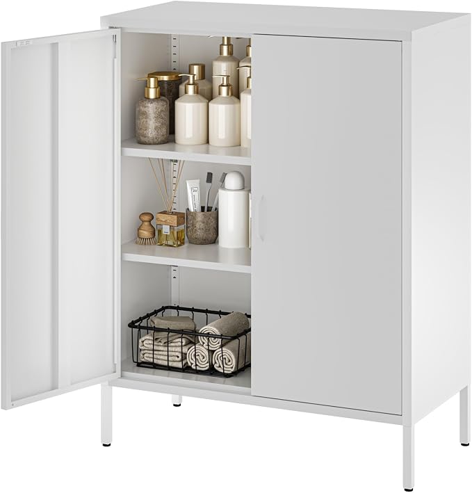 YAUWOH Metal Cabinet with 2 Doors and 4 Shelves，39.96" Tall Steel Office Cabinet - Image 6