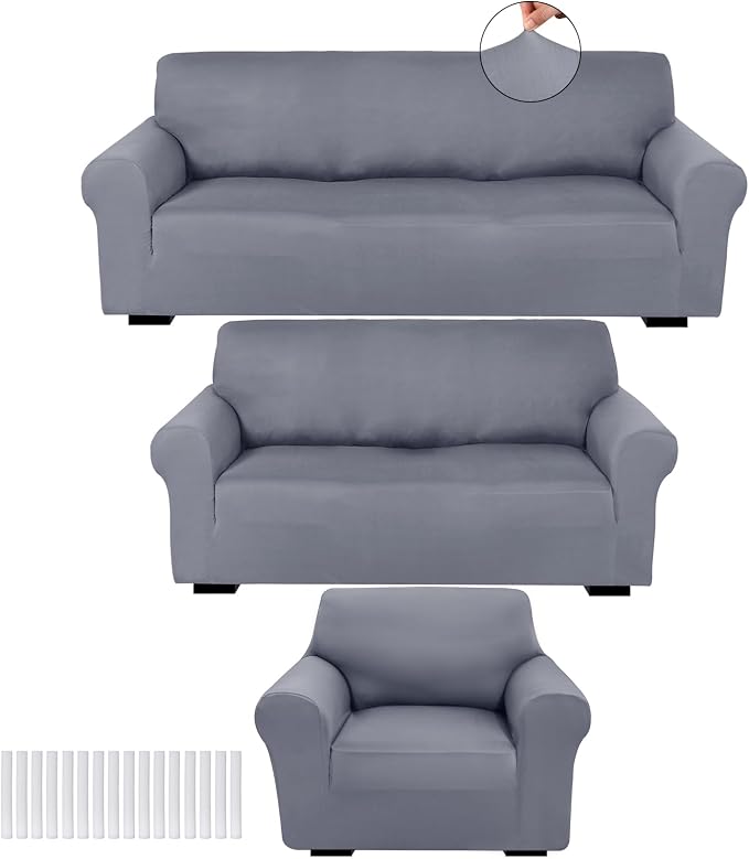 Peryiter 3 Pcs Couch and Loveseat Covers Set Sofa Cover by Peryiter