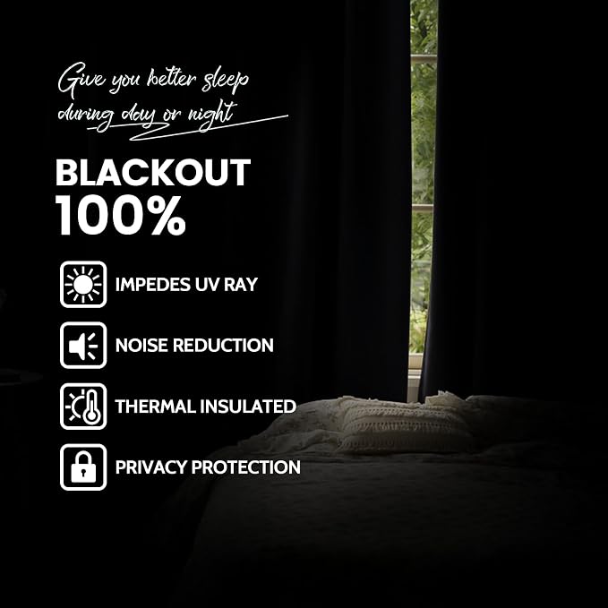 Yakamok Light Grey Room Darkening 100% Blackout Curtains Grommet Extra Wide - Image 2