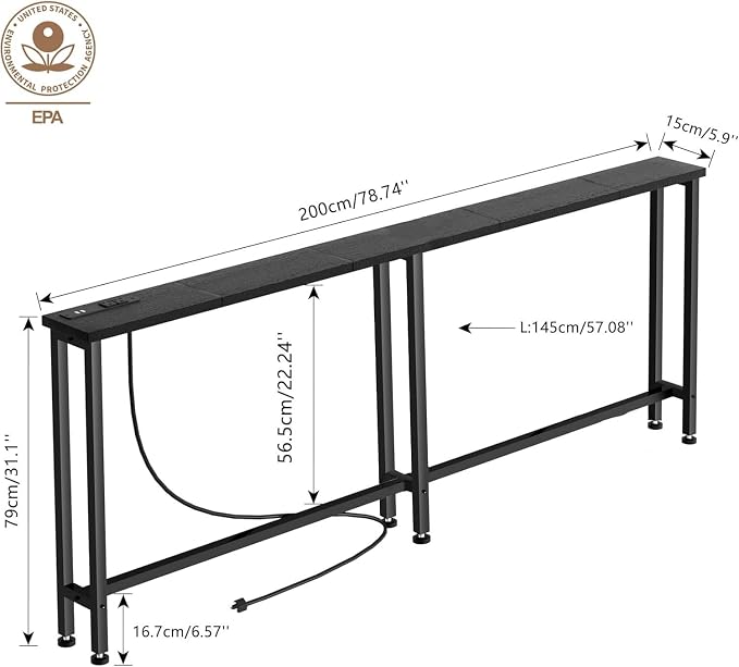 Keelian 78" Narrow Console Sofa Table - Image 3