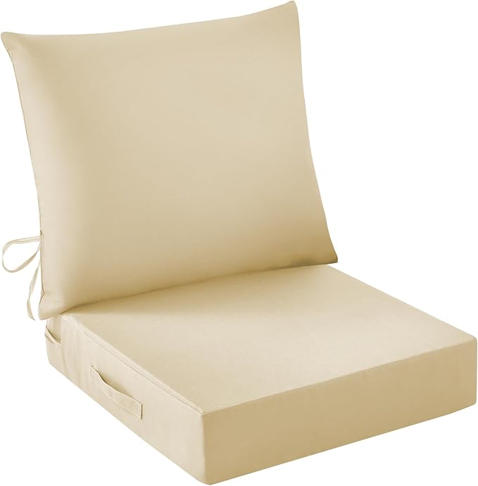 IASEAHK Outdoor Seat Cushion Set, Waterproof & Fade Resistant Patio Chair by IASEAHK