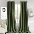 MIULEE Olive Green Back Tab Blackout Curtains 102 Inch Long 2 Panels Set by MIULEE