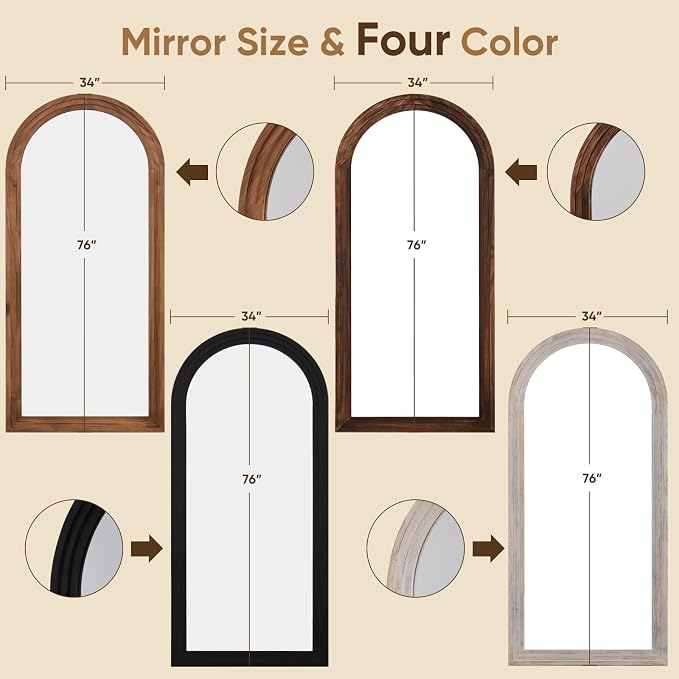 Full Length Mirror, Oversized Stand Up Mirrors Large Wall Mirrors, Wall Mounted - Image 5