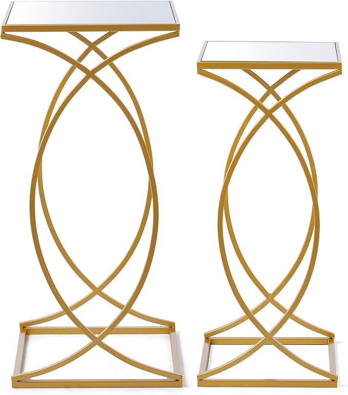 Glitzhome Nesting Side Tables, Coffee Tables Decorative Accent Tables - Image 7