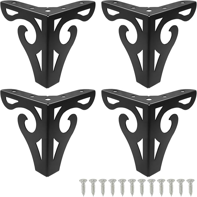 Piutouyar 4 Inch Hollow Out Furniture Legs Set of 4, Modern Triangle Couch Feet by Piutouyar
