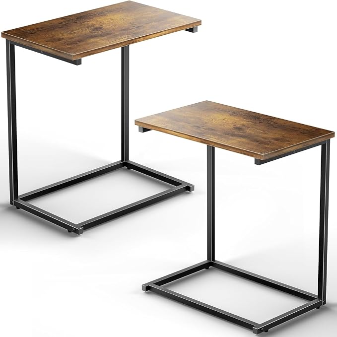 Pipishell C Shaped End Table Set of 2, Side Table - Image 8