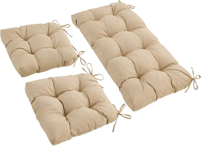 Wicker Chair Cushions of 3 Pieces, Waterproof Cushions by Aegisun