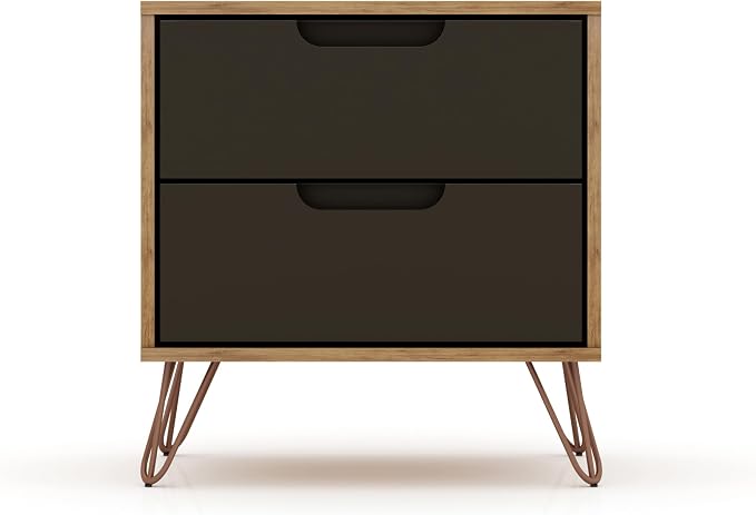Elegant Gray Nightstand with Shelf and Drawer Made from Sustainable Materials by Unknown