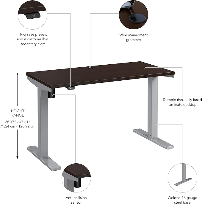Bush Business Furniture 48-inch Electric Height Adjustable Standing Desk - Image 3
