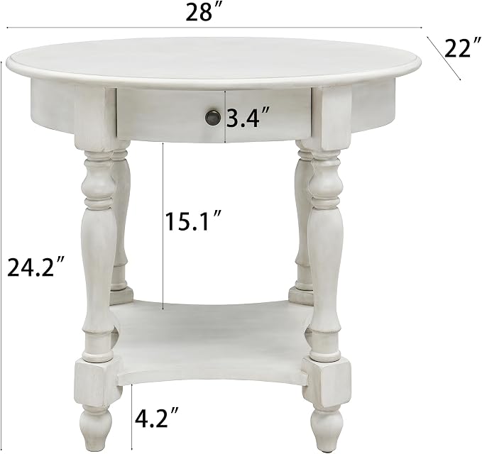 LEEMTORIG Oval Round End Table - Image 3