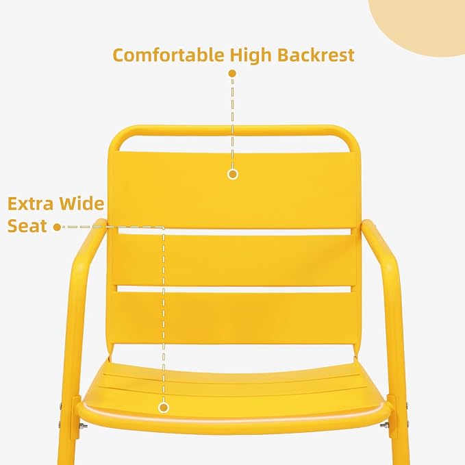 MELLCOM 3 Piece Patio Set, Small Patio Furniture Set - Image 7