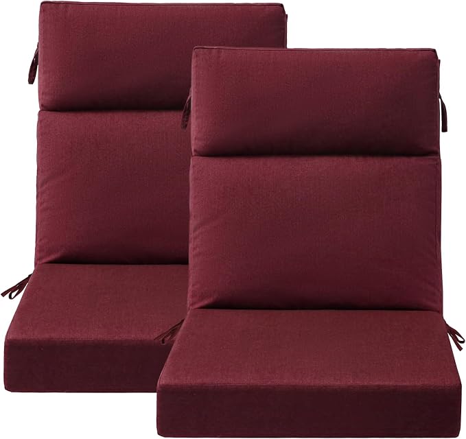 Unimatta Sunbrella Outdoor High Back Chair Cushion Seat Pads, 44 x 21 Inch by Unimatta